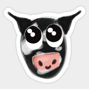 Cute Cartoon Cow Sticker